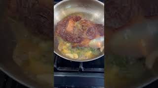 Pan seared ribeye steak