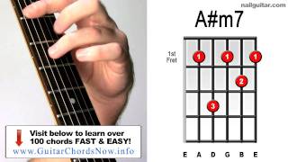 A# minor 7th ♫♬ How To Play Must Learn Pop & Rock Guitar Bar Chords