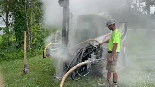 Drilling Alongside Lake Michigan for a Fencing Install