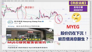 【热股追踪】MYEG 股价仍在下沉 ！  能否借消息翻生 ？ 20230707（ 中英文CC字幕）@mytraderview