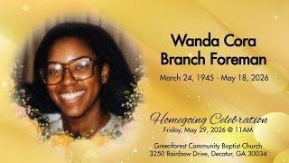 Celebration of Life for Wanda B. Foreman