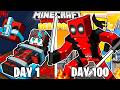 I Survived 100 Days as DEADPOOL in HARDCORE Minecraft!