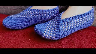 حذاء تريكو / لكلوك / سليبر /شراب بطريقة سهلة  Knitting simple and easy slipper