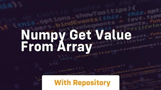 numpy get value from array