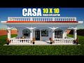 🏠Como construir una casa de 10 x 10 metros | Diseño de Casa 10 x 10 metros | Plano de Casa 10 x 10 M