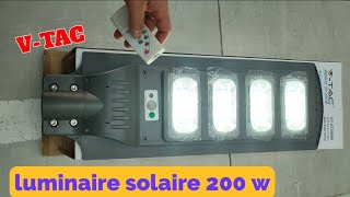 مصباح بالطاقة الشمسية 200 واط luminaire solaire #VTAC💡💥