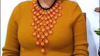 Collar de chaquiras, lluvia de flores- Vanessa Basurto♥