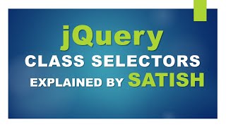 learn jQuery, Class Selector Explained #jquery #jquerytutorial #class #selectors