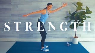 Full Body Strength Training Workout for Seniors & Beginners // All Standing Bodyweight & Dumbbells