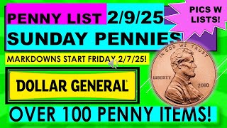 DOLLAR GENERAL PENNY LIST SUNDAY 2/9/25 TONS OF PENNIES