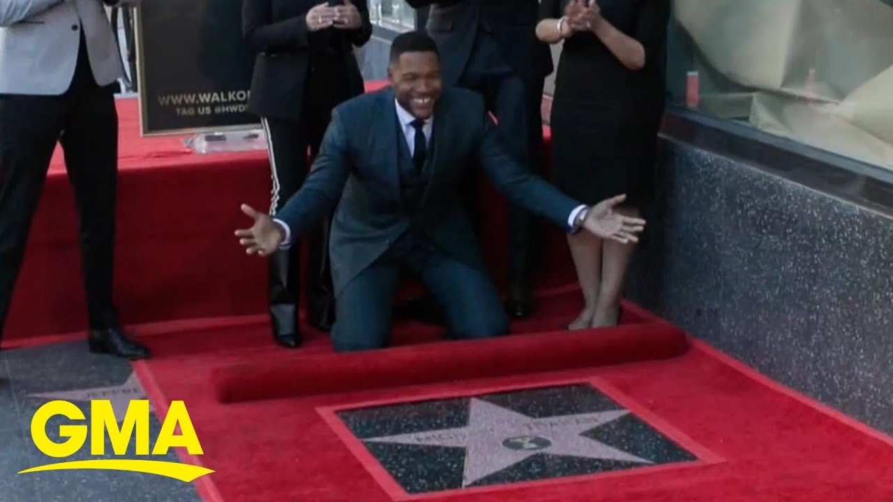 Michael Strahan Receives Star On Hollywood Walk Of Fame L GMA - YouTube