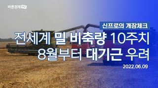 [바른경제TV 신프로의 개장체크] 전세계 밀 비축량 10주치 불과…8월부터 대기근 우려 , 화물연대 파업 산업계 곳곳 물류차질 심화 , 전기료80% 폭등…'E 공포'