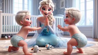 🆕🎶Elsa's Twin Babies: Their First Giggle, First Tooth \u0026 First Steps – A Magical Frozen Journey! 💫👶🏼👣