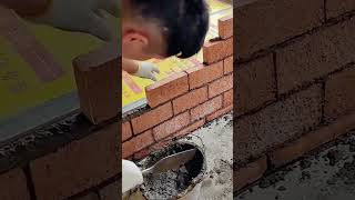 Red brick horizontal wall construction process