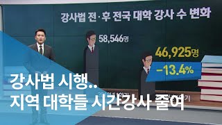 강사법 시행..지역 대학들 시간강사 줄여