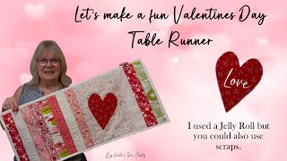 Valentines Day Table Runner / Quilt-as-you-go and Appliqué #sewing #sewingtutorial