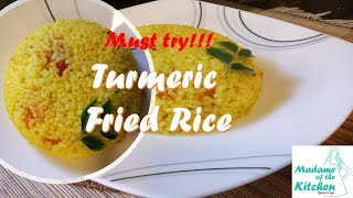 Tasty Turmeric Rice Recipe | How to make Yellow Turmeric Fried Rice at home