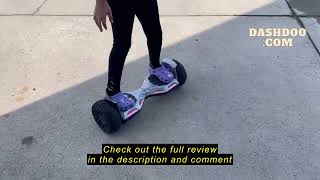 Review SISIGAD Hoverboard, All Terrain Hoverboards, 8.5'' Two Wheel Self Balancing Scooter with Blue