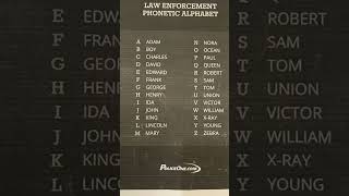 1/2 Law Enforcement phonetic alphabet ...let's practice 😊