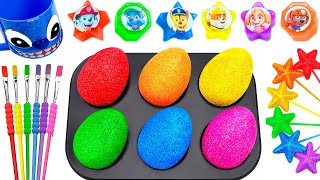 Satisfying Video l How to make Rainbow Magic EGGS Pool From Mixing Glitter Slime Candy Cutting ASMR