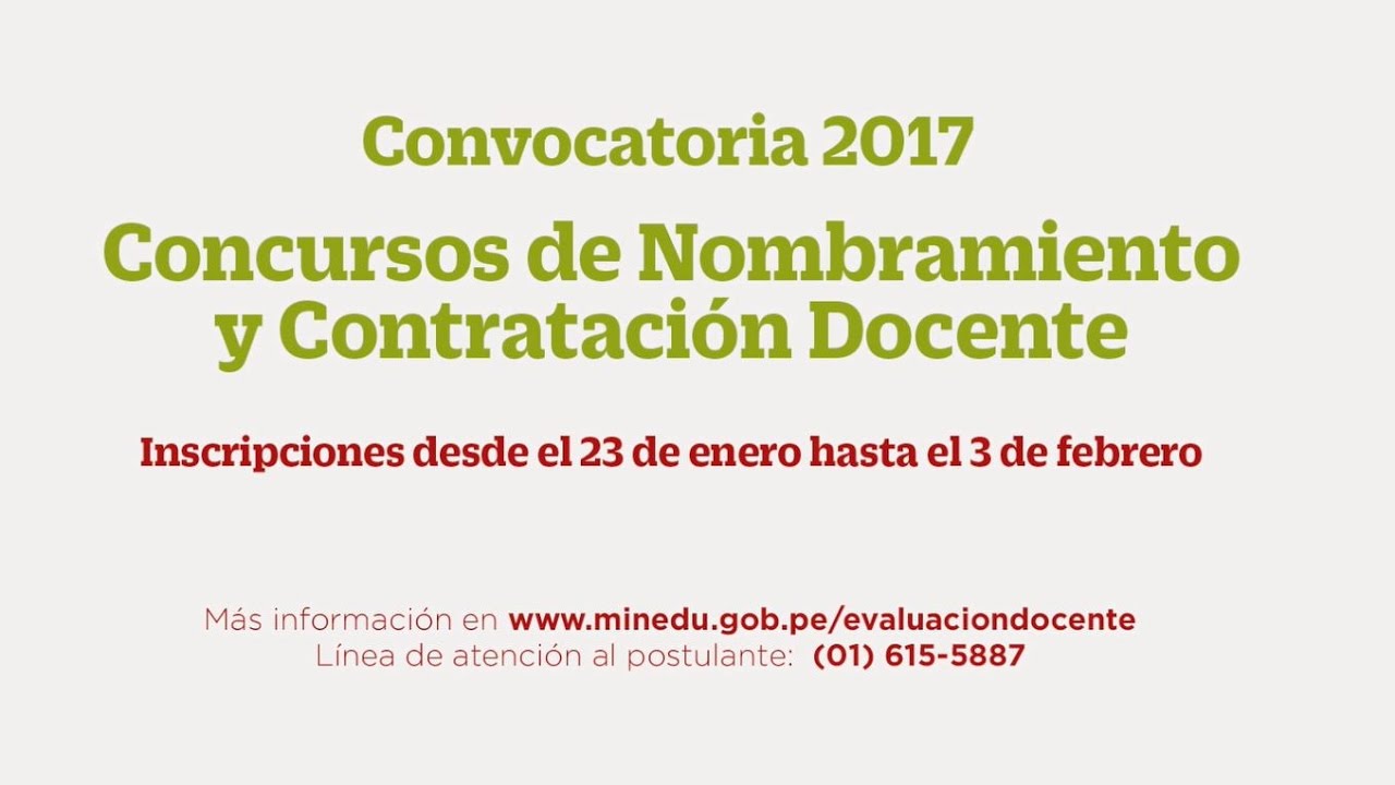 Convocatoria 2017: Concursos De Nombramiento Y Contratación Docente ...