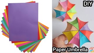 How to make Paper Umbrella//origami paper umbrella/waste paper craft/diy umbrella