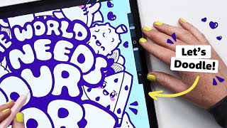 Create a FULL PAGE doodle in Procreate – complete step-by-step tutorial