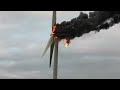 dramatic footage shows hull wind turbine on fire