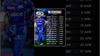 MI Shedule for IPL2025 #ipl2025 #iplschedule #viral #viralshorts