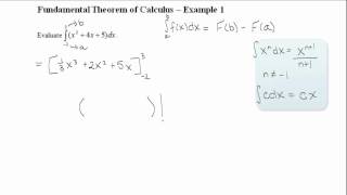 Fundamental Theorem of Calculus - Example 1