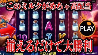 【牛乳】猫の新台に１０万ベットで勝利確定のミルクwww