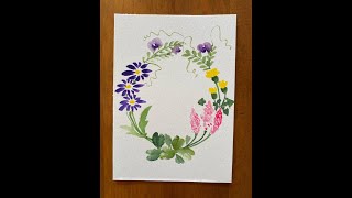 誰でも描けるハガキ絵💕【春の草花】手書き・花・水彩画[Spring flower] handwriting, flower, watercolor