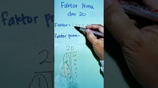 Faktor Prima Kelas 4 SD - Faktor Prima dari 20 #shorts