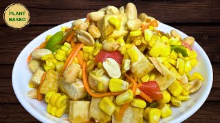 ตำข้าวโพด สูตรคลีนโปรตีนสูง Spicy Corn Salad Ep.403 | Vegan #PlantBased