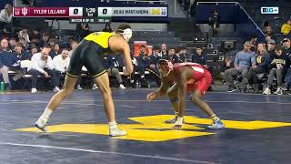 165lbs Michigan's Beau Mantanona vs. Indiana's Tyler Lillard | Big Ten Wrestling