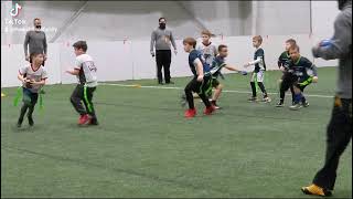 Holden Age 7 Quarterback Scramble and Touchdown Pass