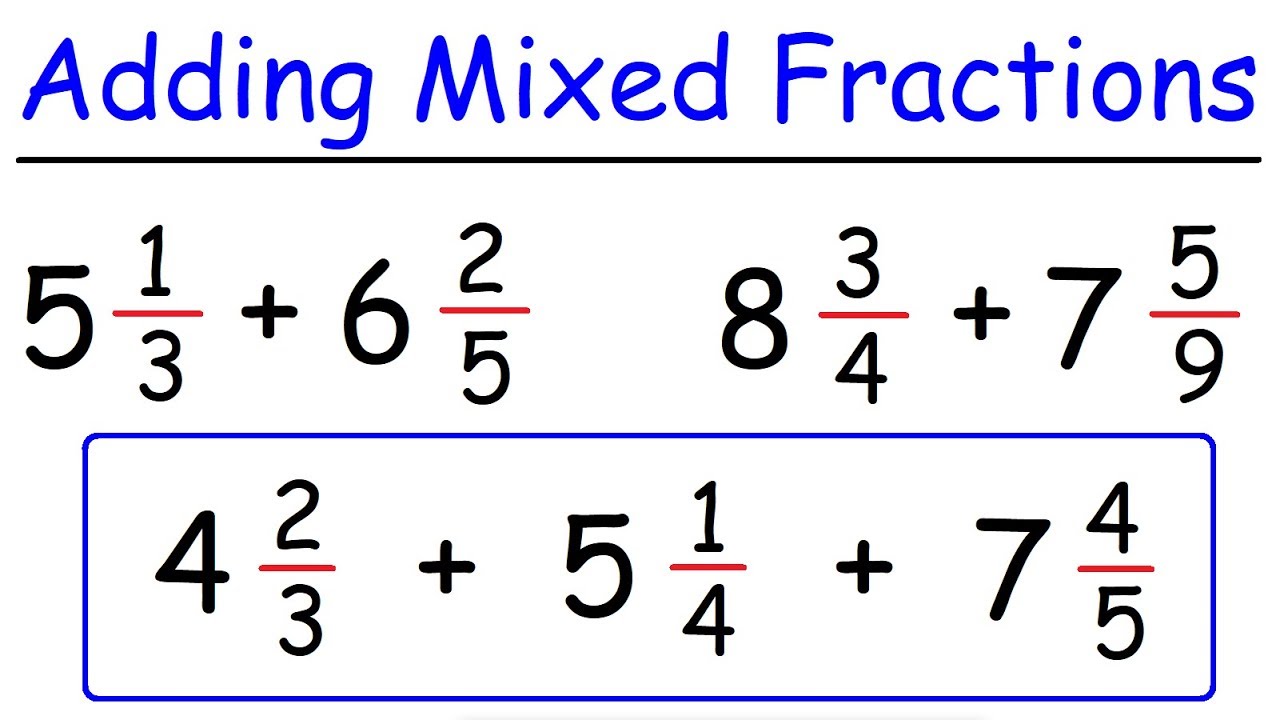 Adding Different Fractions