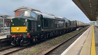 LSL D6817 + D6851 ‘Flopsie’ arrive \u0026 depart Taunton with Jeremy Hosking’s private train on 11/04/23