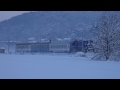 diesel electric passenger trains in the snow