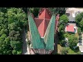 poland church of our lady queen of poland in olsztyn. drone 4k 60 fps