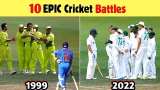 Top 10 Epic Battles Moments in Cricket || By The Way
