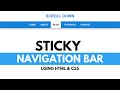 Sticky Navigation Menu Bar Using HTML, CSS & JavaScript