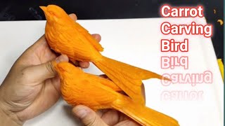 Amazing carrot carving bird || beautiful carrot carving || Carrot Carving