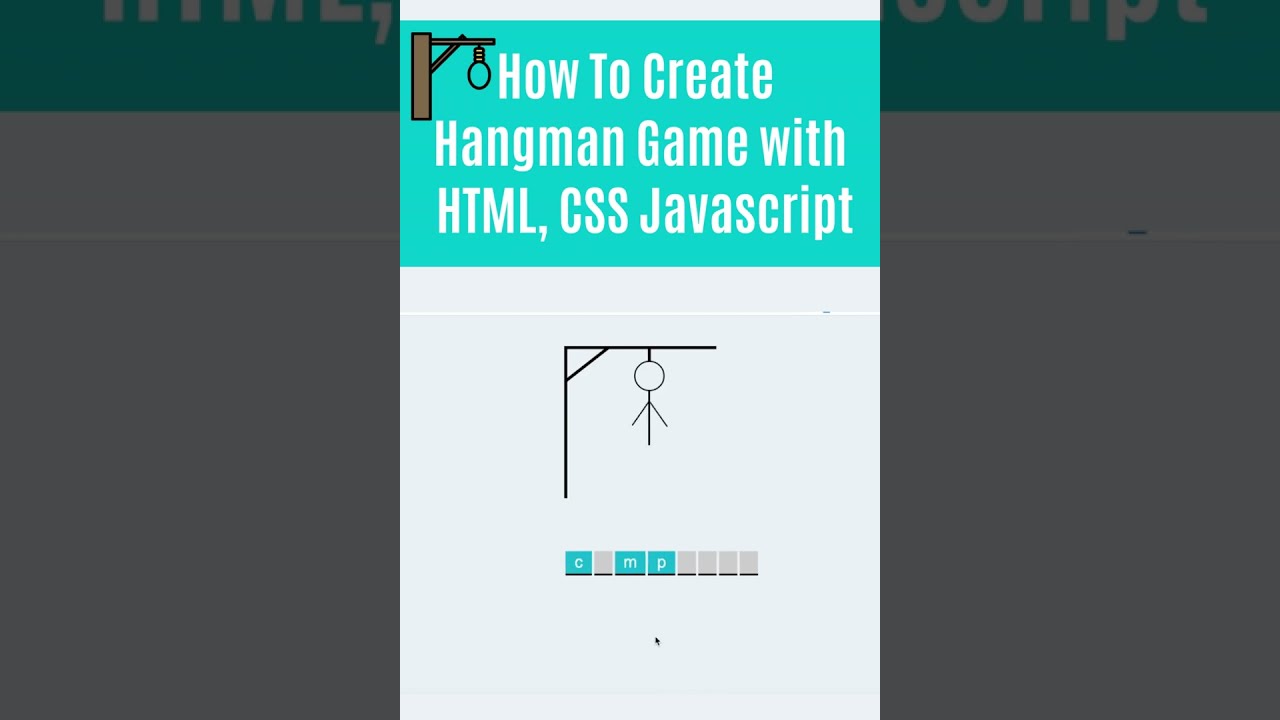 How To Create Hangman Game With HTML, CSS And Javascript - YouTube