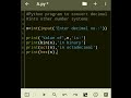 Python program to convert decimal into other number systems