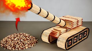 Matchstick Art Chain Reaction - Tank Spitting Fire From Matches