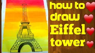 How to draw Eiffel tower // oil pastel drawing//beautiful drawing.......