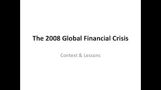 The 2008 Global Financial Crisis - a talk by Roger Boyd