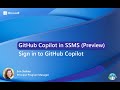 GitHub Copilot in SSMS (Preview) - Sign in