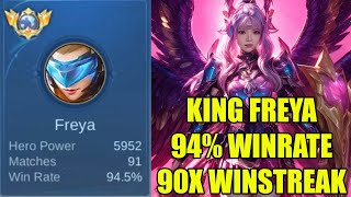 RAJA FREYA 94% WINRATE 90x winstreak jadi jungler cobain guys auto winstreak cepet naik rank